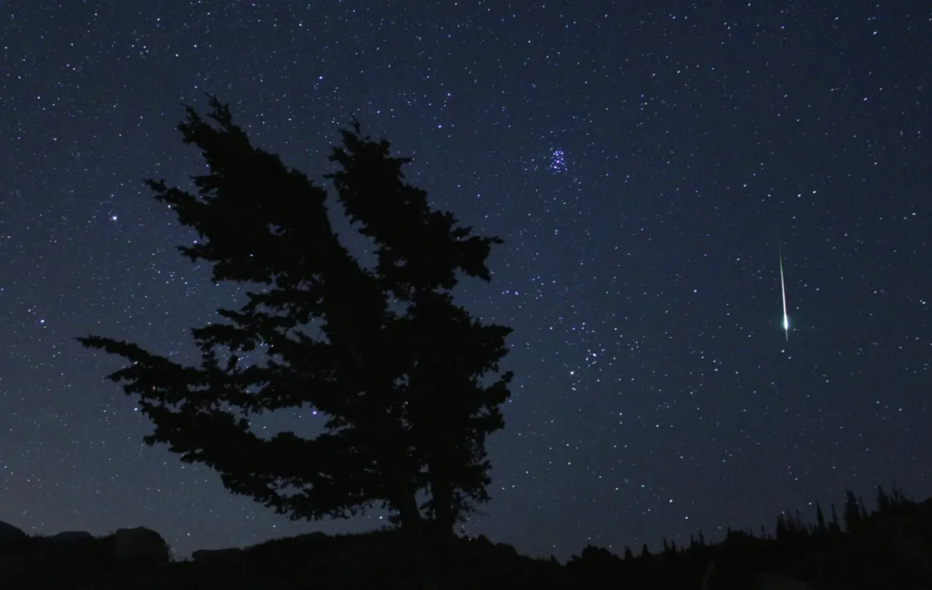 Vista de la lluvia de estrellas perseidas, vista desde Park City, Utah. NASA/Bill Dunford