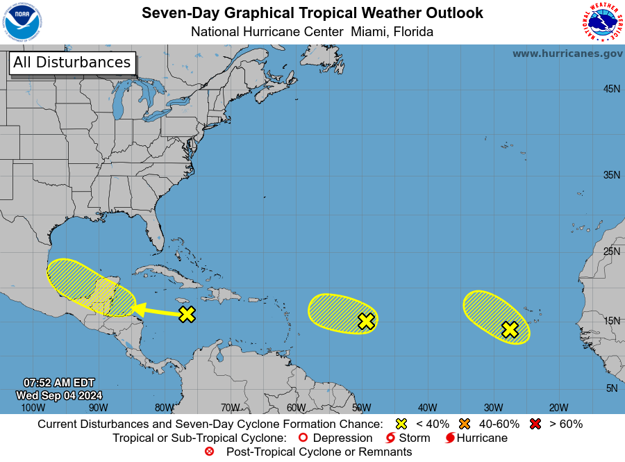 El pronóstico del tiempo para Yucatán. Tres sistemas bajo monitoreo.