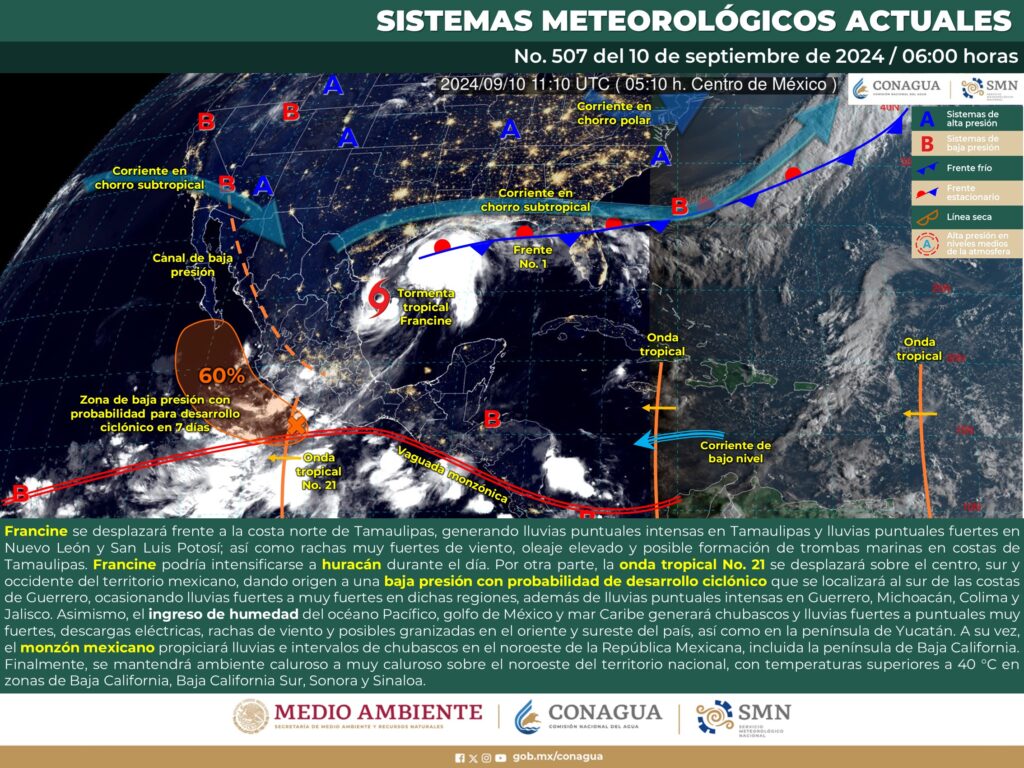 El tiempo en Mérida. Mapa de pronóstico.