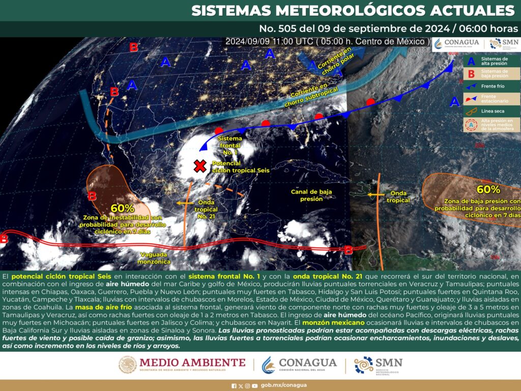 El tiempo en Mérida y el Estado de Yucatán: mapa de pronóstico.
