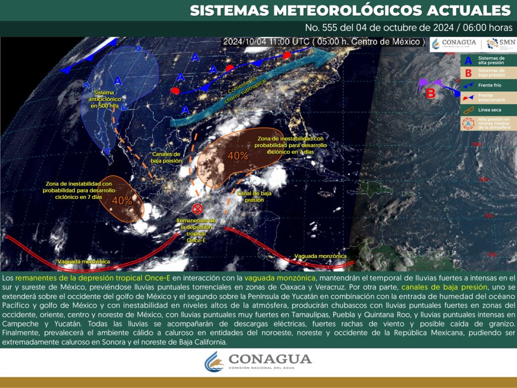 Pronóstico del tiempo hoy en Yucatán.