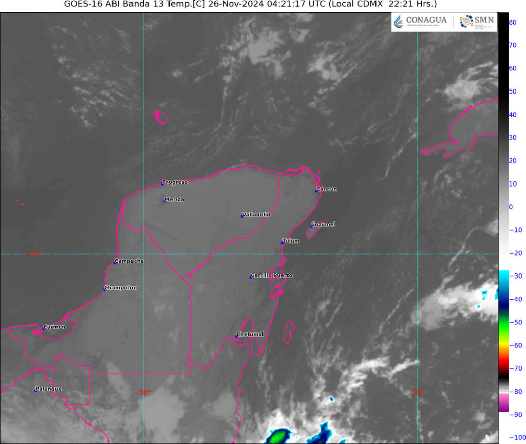 Pronóstico de frentes fríos en Yucatán.