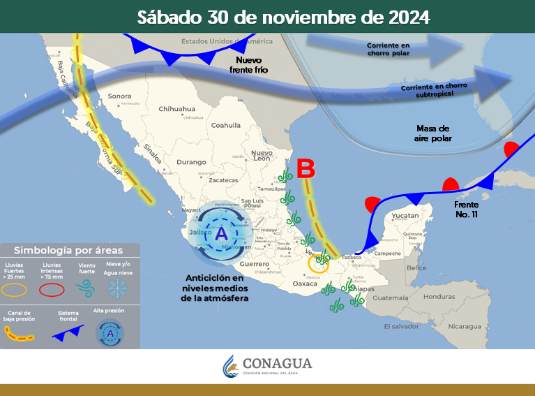 Pronóstico de frentes fríos en Yucatán.