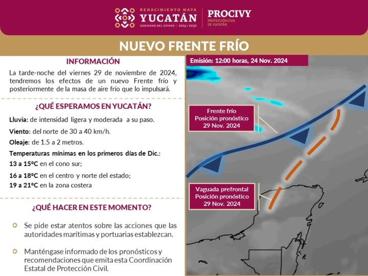 Temporada invernal en Yucatán.
