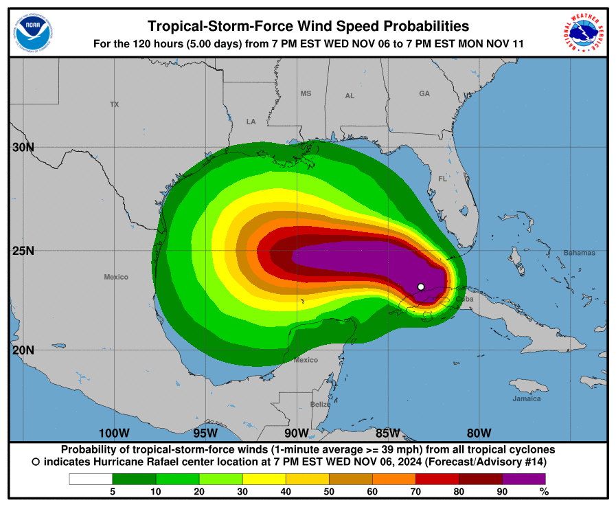 huracán Rafael en Yucatán.