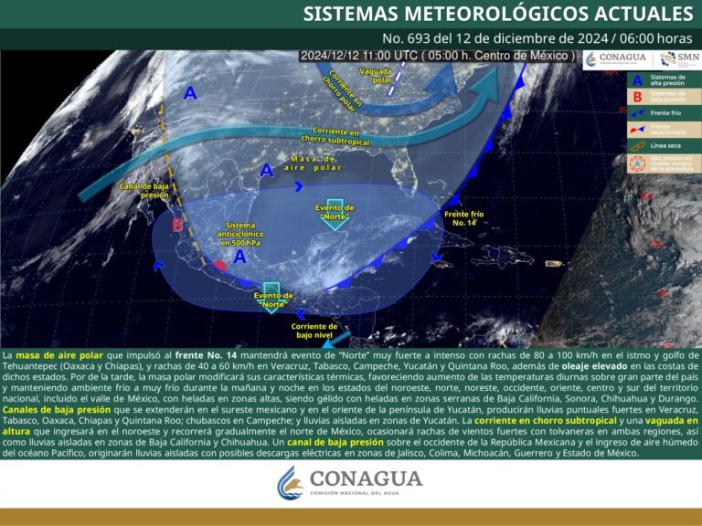 Estado del tiempo 12 de diciembre