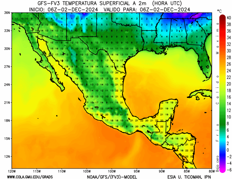 Bajas temperaturas en Yucatán.